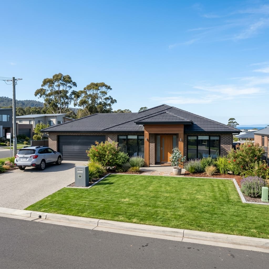 Ocean-view home with land